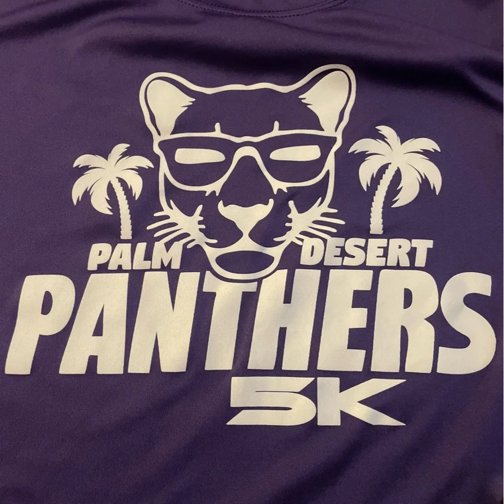Purple Palm Desert, CA Panthers 5k Running Merch Graphic Short Sleeve T-Shirt